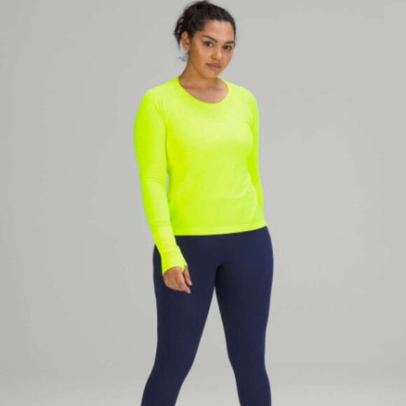 Lululemon Swiftly Tech Long Sleeve Shirt 2.0 Race Length Highlight Yellow Size 8 - Picture 2 of 9